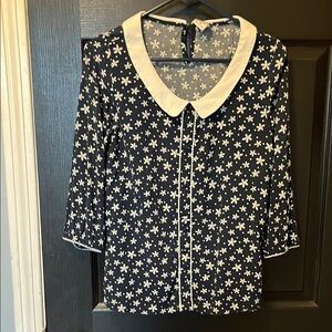 Disney Cream 3/4 Sleeve Blouse with Peter Pan Collar